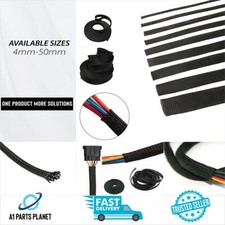 Braided Sleeving for Cable Protection Black Auto Electrics Marine Wiring Harness