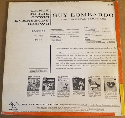 33RPM 2 Decca Guy Lombardo LPs - Dance to Songs Know / Snuggled on Shoulder, VG+ - Imagen 15 de 15