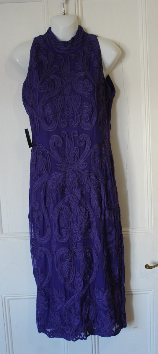 PhaseEight ドレス Andrea Tapework Dress Violet 送料関税込 Violet Phase Eight andrea tapework high neck dress - size 12