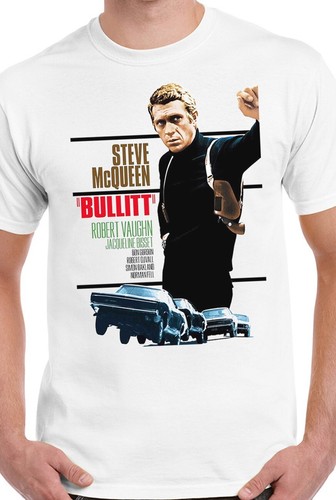 Bullitt Ladies T-Shirt Biker Classic Movie Steve McQueen D3 60's Car Chase - Picture 2 of 3