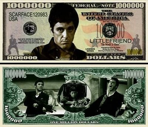 Set Of 25 Scarface Al Pacino Million Dollar Commemorative Bills - Movie Prop Money - View #6