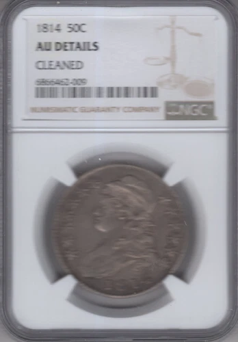 1814 BUST HALF DOLLAR NGC CERTIFIED AU WELL STRUCK LOOKS NICER
