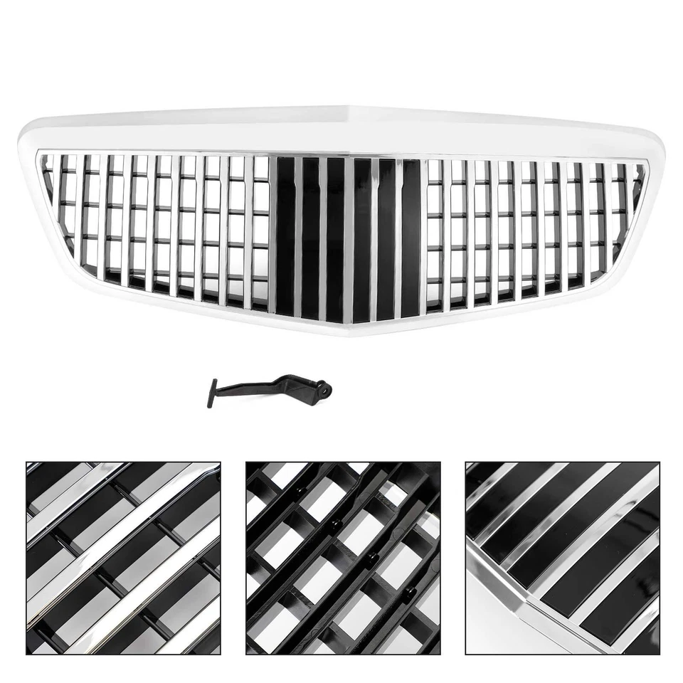 MayBach style Front Grille Fit Mercedes Benz S-Class W221 S550 S600 S63 S65 Chro Foto 3 de 4