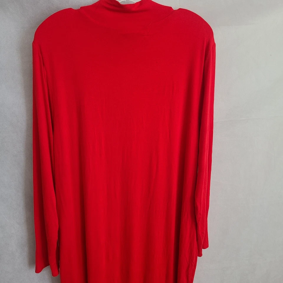 Nuevo con etiquetas Vestido ceñido al cuerpo Bar III rojo recortado con mangas largas talla grande 3X Foto 4 de 4