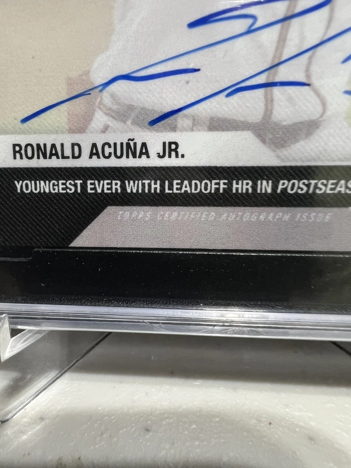 RONALD ACUNA 2020 Topps Now ON CARD Auto /99 SGC GEM MINT 10/10 BRAVES PERFECT✔ - Image 4 of 4