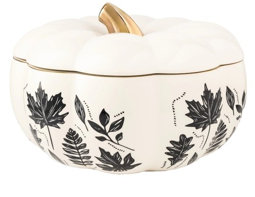 Luxshiny Tazón De Cerámica Con Tapa Forma Calabaza | 13x10cm | Para Sopa, Postres, Condimentos | Decoración Otoñal