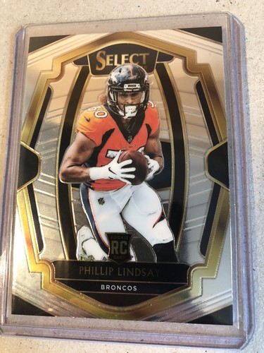 Phillip Lindsay Denver Broncos Panini Select Footbal 2018 PREMIER LEVEL ROOKIE - Picture 4 of 12