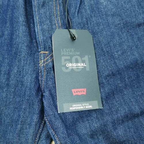 Levi's 501 Jeans Damen W24 L30 Blau High Rise Fitted Hüfte Straight Leg Denim NEU - Bild 2 von 14