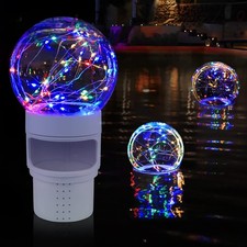 Pool Chlorine Floater with Colorful Solar Ball Lights, Floating