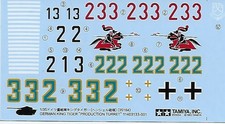 Tamiya 1/35 KING TIGER (Prod. Turret) decal set...ONLY ONE IN STOCK!