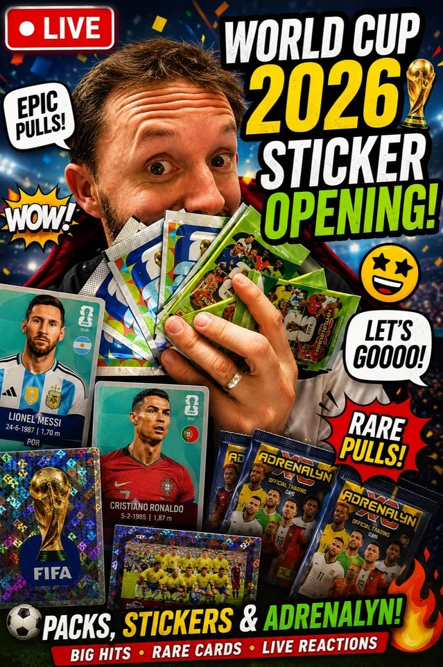 LIVE World Cup 2026 Sticker Opening ⚽ CRAZY Pulls & Adrenalyn Hits 🔥