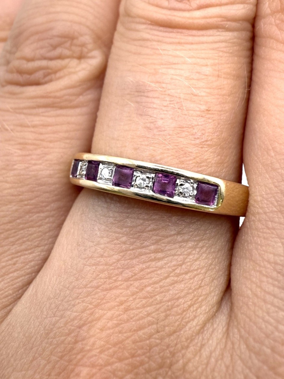 9ct Gold Ruby Diamond Ring Red Ruby Diamond Etern… - image 20