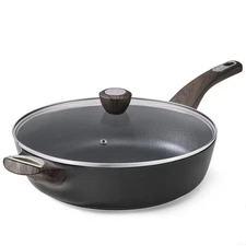 Nonstick Frying Pan Skillet with Lid, 12 Inch Large Deep Frying Pan, 5 Qt Non...