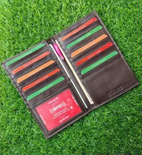 Genuine Leather Bifold Checkbook Cover for Men & Women | Slim RFID Wallet – Xmas