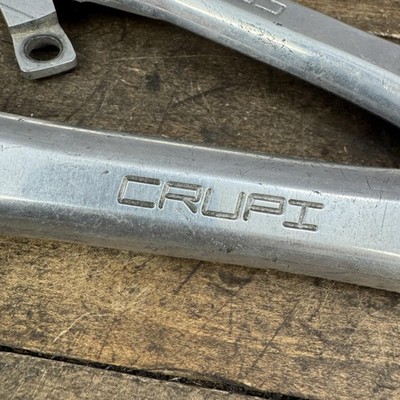 Vintage Crupi USA Crankset 165mm Square Taper 5-Bolt Cranks Silver