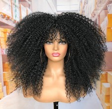 18Inch Long Curly Wig With Bangs for Black Women Afro Bomb 18 Inch,