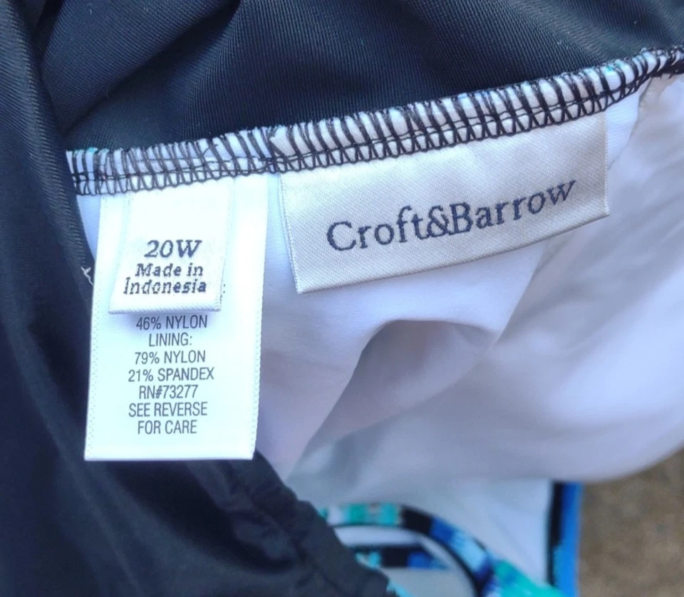 Traje de Baño Croft And Barrow Fresco Rayas Azul Cuerpo Escultor Una Pieza Acanalado Nuevo con Etiquetas Foto 3 de 4