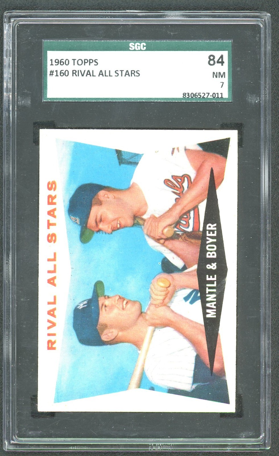 1960 Topps Baseball Rival All Stars Mantle/Boyer SGC 7