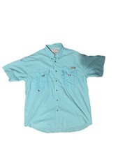 Vintage Columbia PFG Mens Fishing Shirt Made in USA Short Sleeve Vented