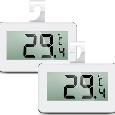Digitale Kühlschrankthermometer 2er Set - , LCD-Anzeige, Frost Alarm