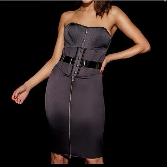 Corsé de Castidad Honey Birdette + Falda + Panty + Guantes Selena + Máscara de Gato h Foto 3 de 4