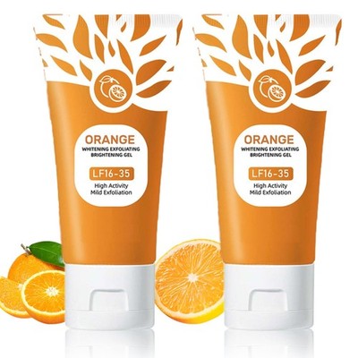 2PC Orange Exfoliante Gel Scrub,Skin Care Scrub Peeling Gel for Face and Body...