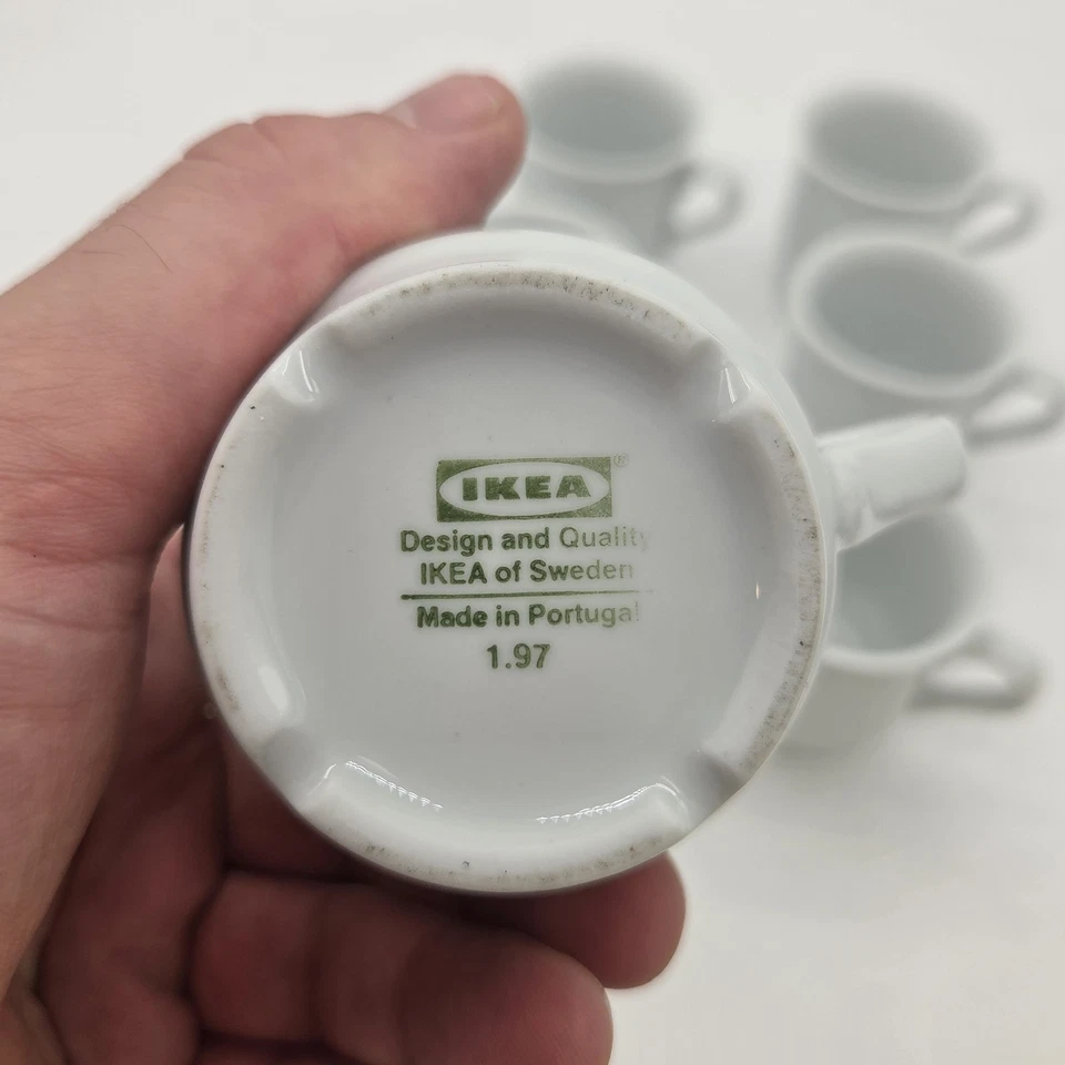 Juego de 6 tazas de té de café blanco tazas de porcelana IKEA 21986 Foto 4 de 4