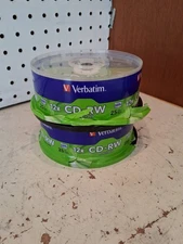 Verbatim CD-RW Discs 700MB/80min 4X/12X Spindle 25/Pk 95155 NEW OPEN BOX 