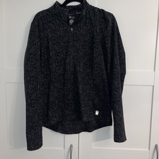 Spyder Active Women  s Fleece Black And Grey 1/4 Zip Large