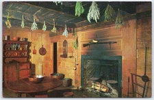 Colonial Kitchen Interior Wick House Morristown NJ 1779-80 Postcard