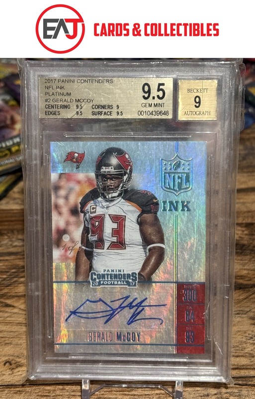 Gerald McCoy 2017 Panini Contenders NFL Ink Platinum 1/1 Auto BGS 9.5 #NI-GM