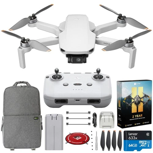 DJI Mini 4K Drone Quadcopter w/RC-N1 Remote + Extended Warranty Accessory Bundle
