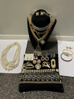 Large Lot Vintage Gold Tone Jewelry 24pc/14 Signed~Trifari 925 Coro Napier +++