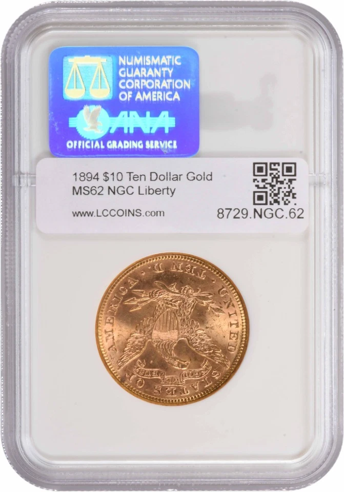 1894 $10 Gold Liberty Head MS62 NGC - Image 2 of 4
