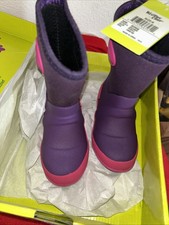 Western Chief Kids Size 8 Boots Rubber / Material Purple Neoprene New