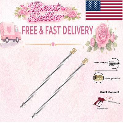 #ad 2 Pack Stainless Steel Pressure Washer Extension Wands 17 Inch Long $18.99