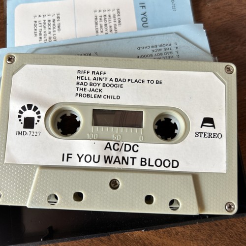 AC DC IF YOU WANT BLOOD CASSETTE TAPE PAPER LABEL NO BARCODE MIDDLE EAST IMB EX - Picture 7 of 9