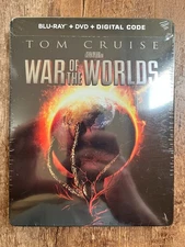 War of the Worlds w. Steelbook (Blu-ray + DVD + Digital, 2005, Region Free) NEW