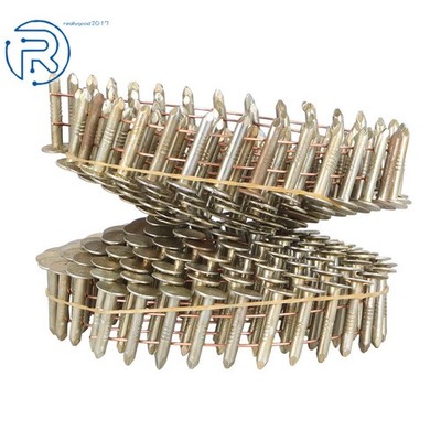 15 Degree Head Diameter 3/4'' to 1-3/4'' × 0.12'' Coil Roofing Nail Galvanized 3/8''