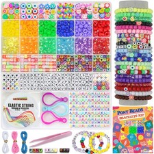Pony Bulk Kandi Beads for Necklace Jewelry, Bracelets Making Jewelry Kit New