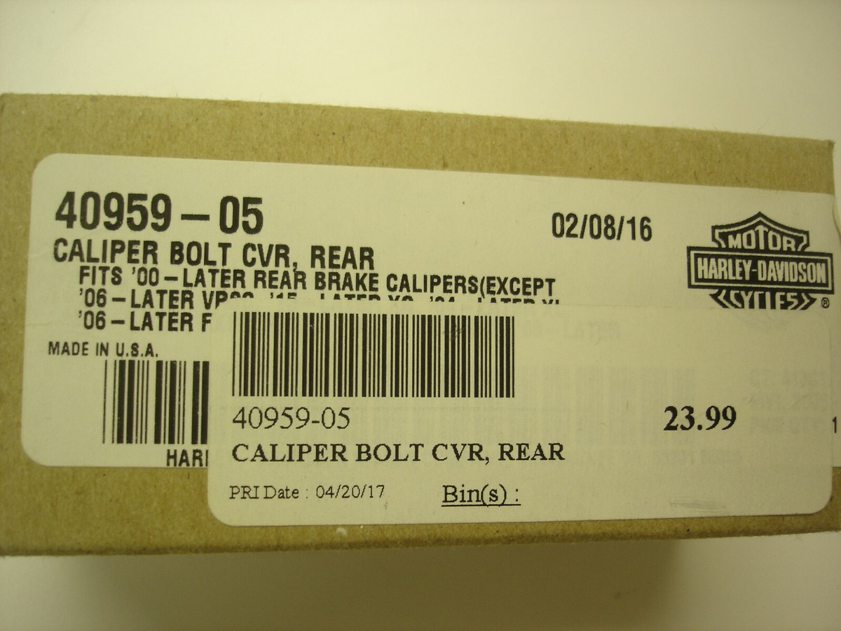 Harley Davidson NEW OEM KIT OEM New rear brake caliper bolt cover