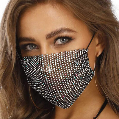 2024 Moda 15 Colori Bling Strass Maschera Facciale Per Le Donne - Foto 12