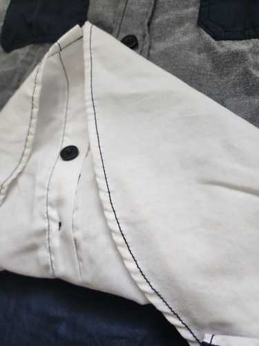 Enyce Shirt Size Large Mens Blue Short Sleeve Logo Button Up Sean Combs - Picture 6 of 8