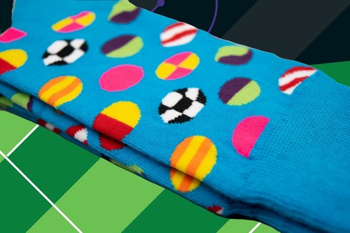 Adults - Sports Themed Pattern Crew Socks - Picture 3 of 3