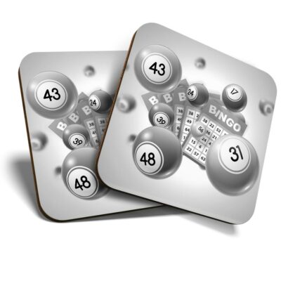 2 x Untersetzer (BW) - Lustiges Bingospiel Großtante #38071