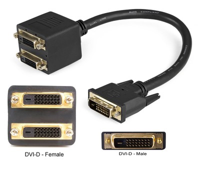 StarTech 1 ft DVI-D (Male) to 2x DVI-D (Female) Digital Video Splitter Cable