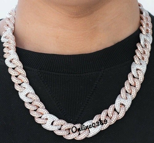 mens 15mm Two Tone Cuban Chain Link 