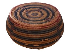 Antique Native American South West? Polychrome Lidded Coiled Woven Basket