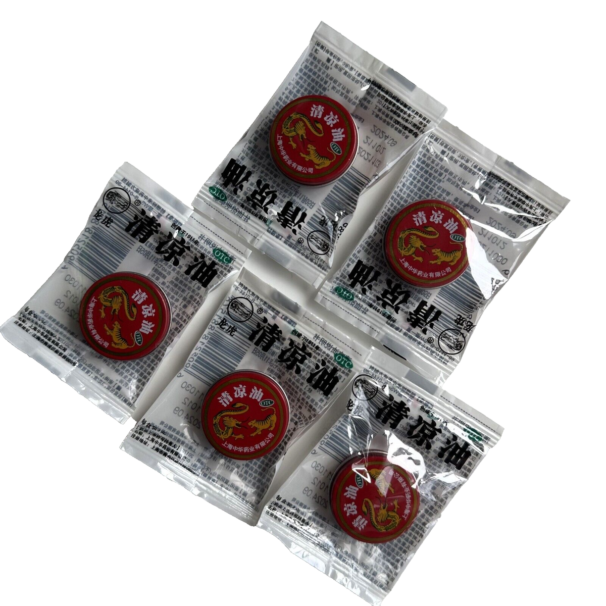 5X Shanghai Dragon Tiger Brand Essential Balm 中国上海龙虎牌清凉油