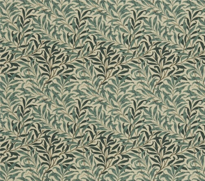 WILLIAM MORRIS CURTAIN FABRIC Willow Bough's  Major 1.5 METRES TAUPE/GREEN